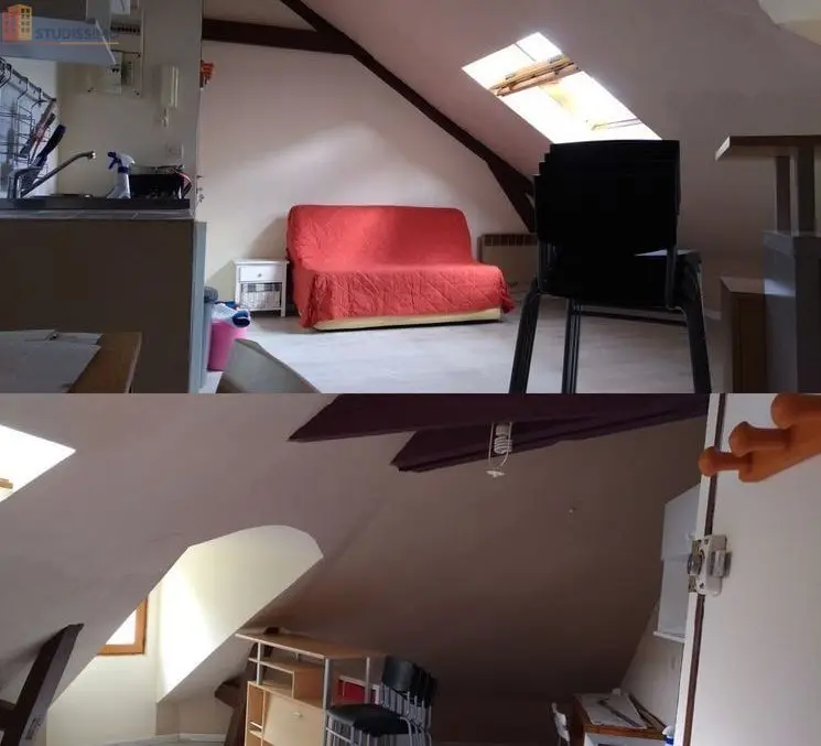 Studio meublé 23m² Reims 51100 - Lumineux, dernier étage - Photo 2