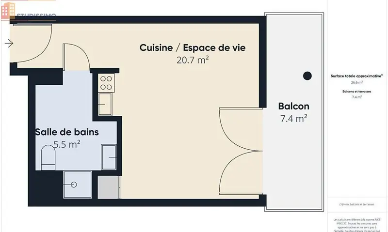Studio 27m² Nancy 54000 - Photo 3