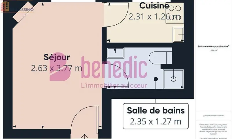 Studio 16m² Nancy 54000 - Meublé, DPE D - Photo 1