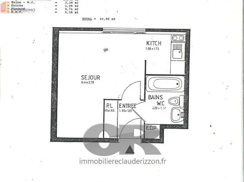 Studio 23m² Metz - Étage 3, DPE D - Photo 2