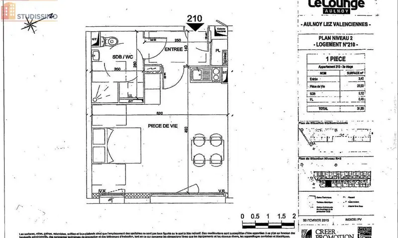 Studio 31m² Aulnoy-lez-Valenciennes - 1 pièce, DPE D - Photo 1