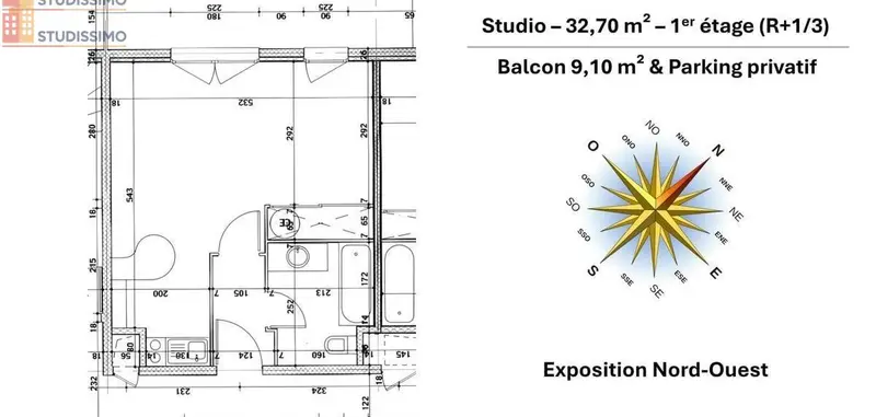 Studio 33m² Divonne-les-Bains - Lumineux, DPE C - Photo 1