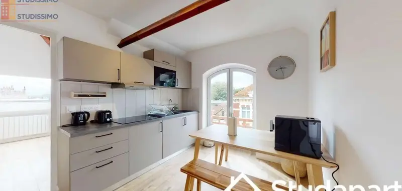 Studio meublé 12m² Lille 59800 - Meublé, calme - Photo 2