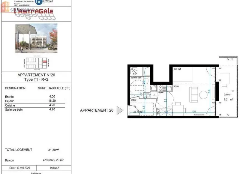 Studio 31m² Lille - Résidence récente, étage 2/6 - Photo 3