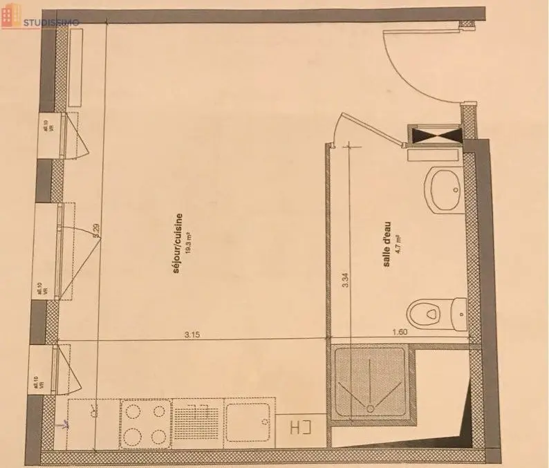 Studio 24m² Lille Eurasanté - Photo 4