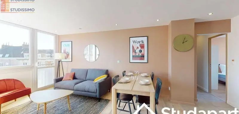 Studio meublé 13m² Lille 59800 - Meublé, DPE A - Photo 2