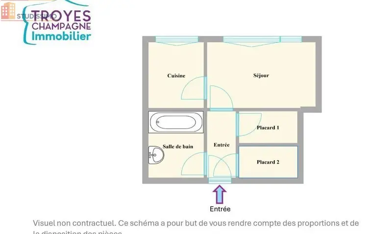 Studio 29m² Troyes - 7e étage, lumineux - Photo 1