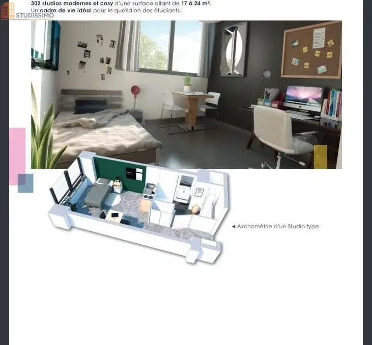 Studio 17m² Villeneuve-d'Ascq - Meublé, lumineux - Photo 4
