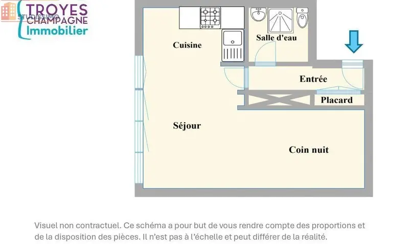 Studio 28m² Troyes - Étage élevé, lumineux - Photo 7
