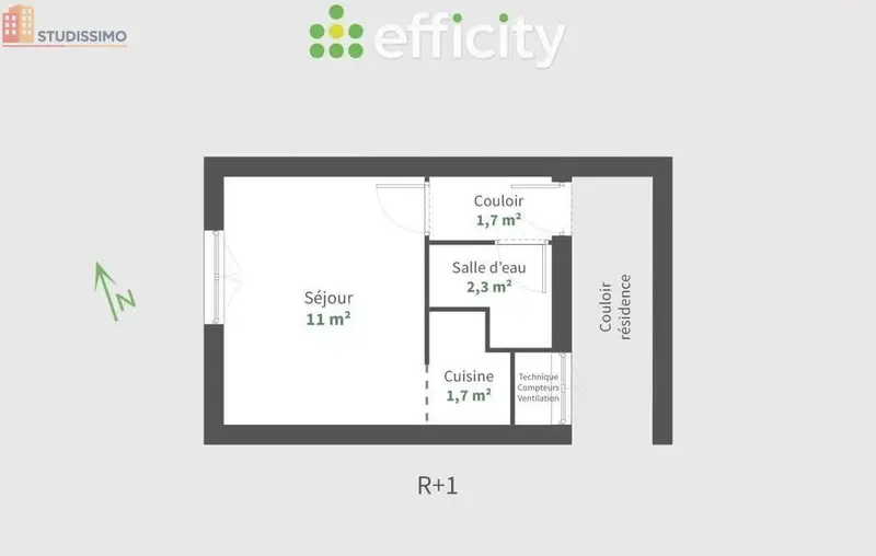 Studio 16m² Rennes-les-Bains - 1er étage, lumineux - Photo 1
