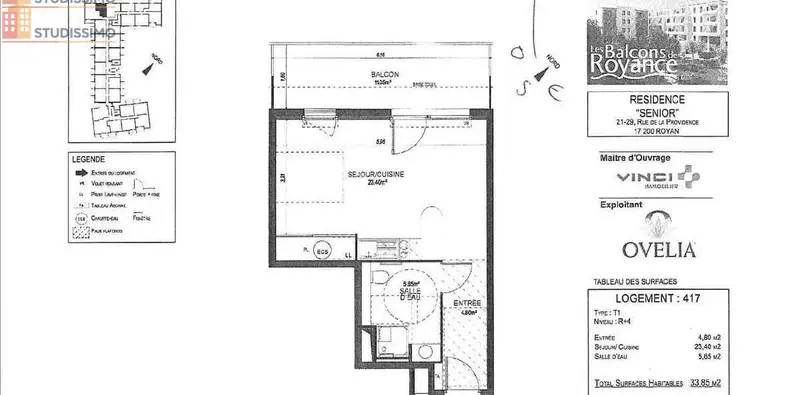 Studio 34m² Royan - Dernier étage, DPE C - Photo 1