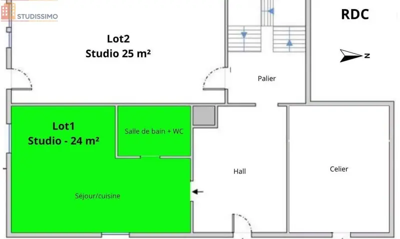 Studio 24m² Saintes - RDC, fort potentiel - Photo 2