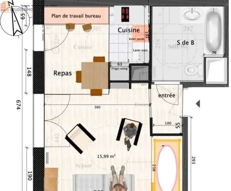 Studio 34m² La Rochelle 17000 - Grand, lumineux - Photo 1