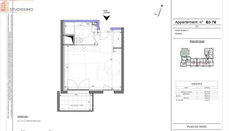 Studio 30m² Clermont-Ferrand - DPE A, lumineux - Photo 1