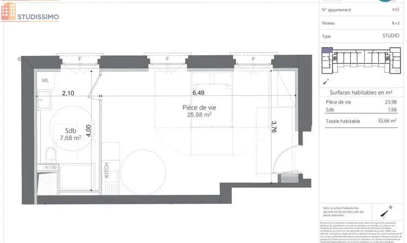 Studio 33m² Haguenau - lumineux - Photo 1