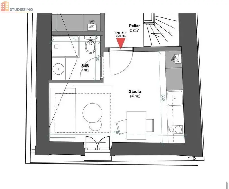 Studio 17m² Périgueux centre - Proche gare, hyper centre - Photo 2