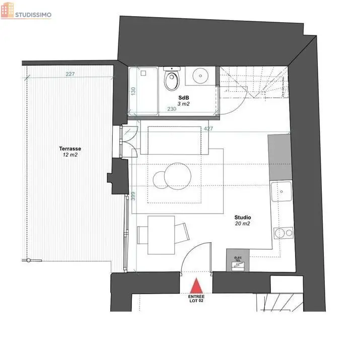 Studio 23m² Périgueux centre - Cave, proche gare - Photo 2