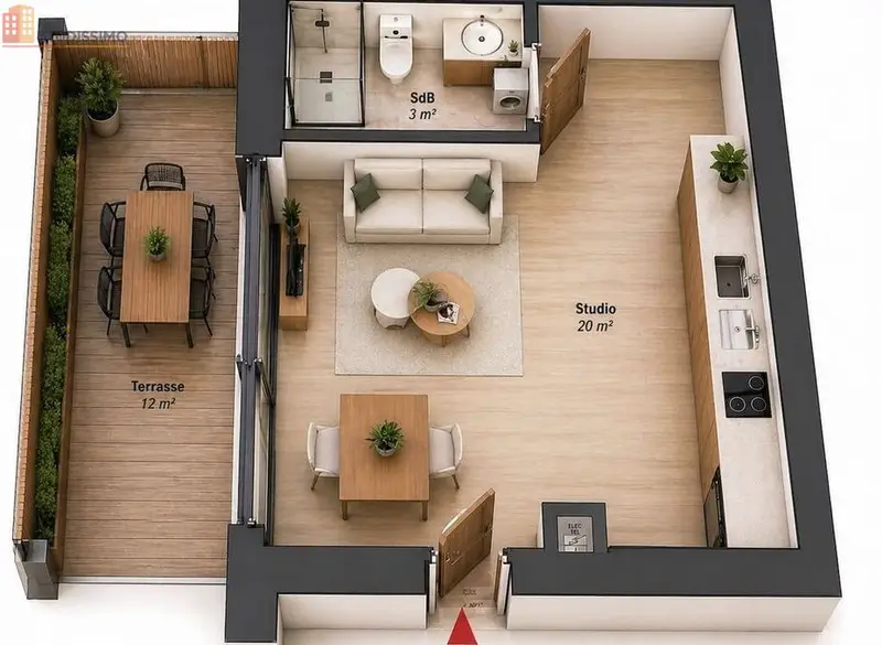 Studio 23m² Périgueux centre - Cave, proche gare - Photo 1