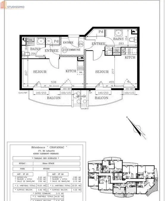 Studio 22m² Clermont-Ferrand 63000 - Photo 4