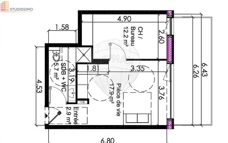 Studio 38m² Montbéliard - Lumineux, spacieux - Photo 2