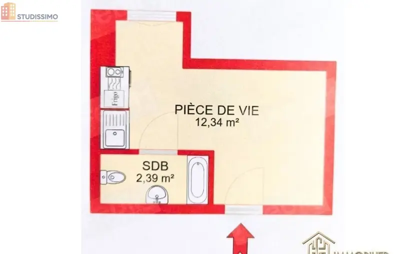 Studio meublé 15m² Colmar - Lumineux, étage élevé - Photo 2