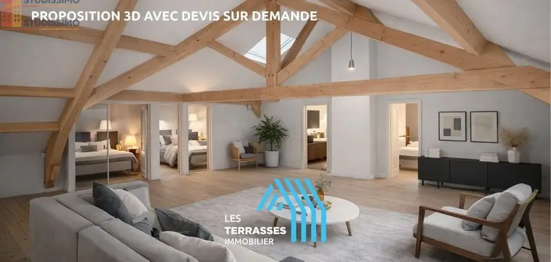 Studio 83m² Montélimar - Grand volume, dernier étage - Photo 1