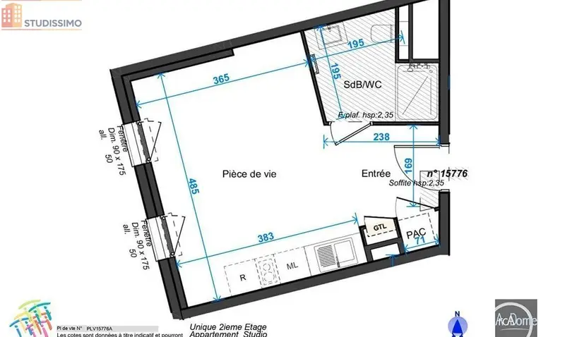 Studio 27m² Valence centre - Lumineux, 2e étage - Photo 5