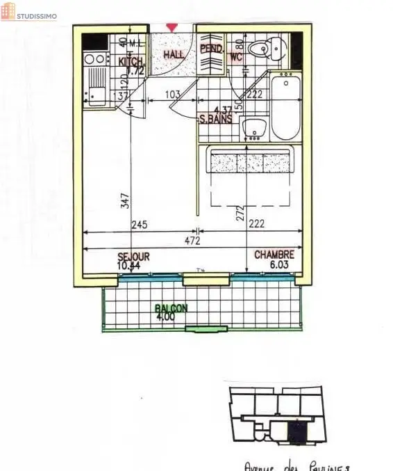 Studio 23m² Clermont-Ferrand 63000 - Étage 2/4 - Photo 2