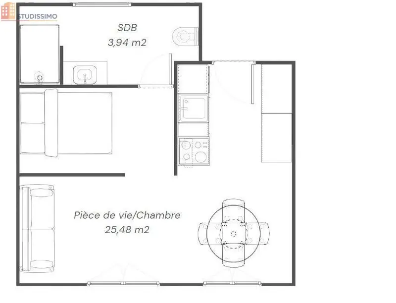 Studio 29m² Morlaix - 1er étage, lumineux - Photo 2