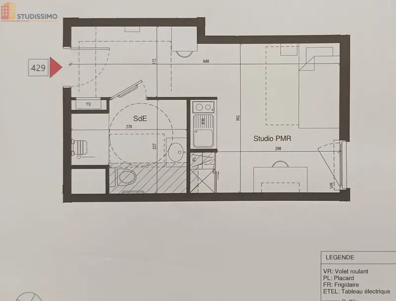Studio 23m² Brest 29200 - Photo 2