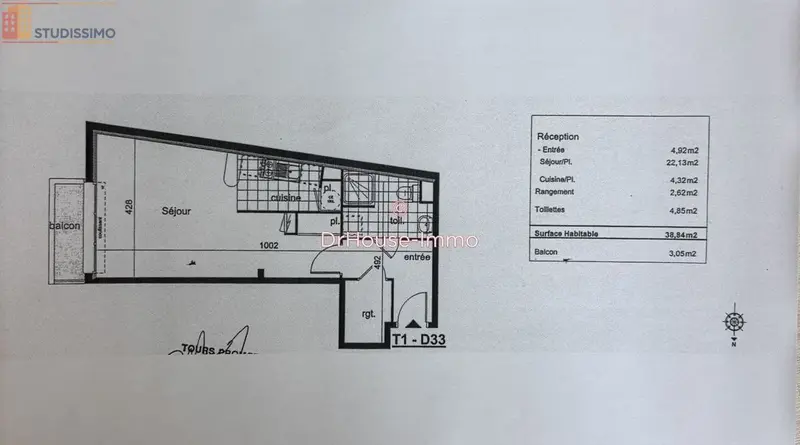 Studio 38m² Tours 37000 - Photo 1