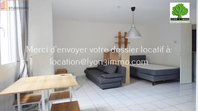 Studio meublé 41m² Lyon 3e - Lumineux, bonne isolation (DPE C) - Photo 1