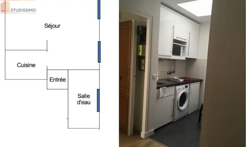 Studio meublé 28m² Paris 17e - Bel appartement, lumineux - Photo 2