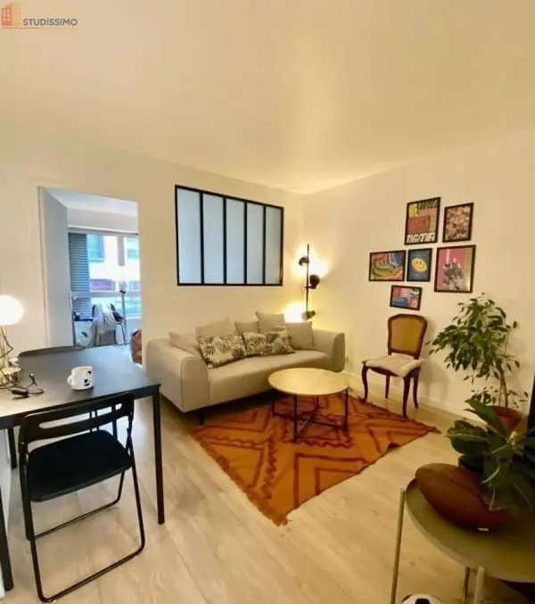Studio meublé 23m² Paris 17e - Lumineux, parquet - Photo 1