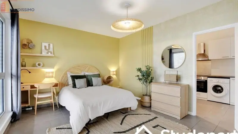 Studio meublé 12m² Paris 19e - Lumineux, 5e étage - Photo 2