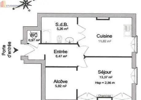 Studio 43m² Lyon 8e - Lumineux, étage élevé - Photo 2
