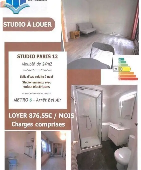 Studio meublé 24m² Paris 12e - Calme, lumineux - Photo 4
