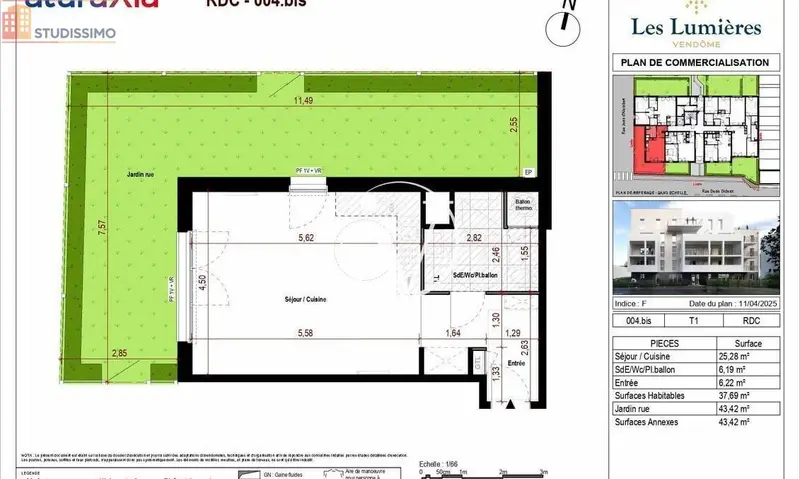 Studio 38m² Vendôme - Lumineux - Photo 1