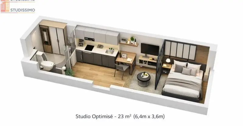 Studio 23m² Saint-Étienne 42000 - Étage élevé, lumineux - Photo 3