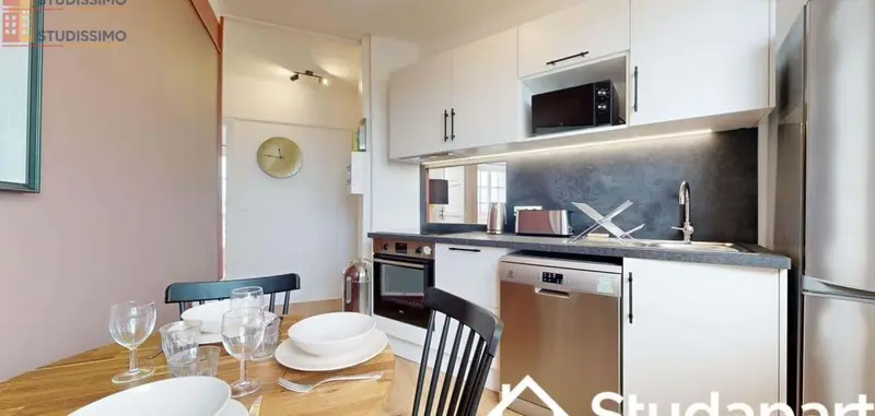 Studio meublé 15m² Villeurbanne - Lumineux, 7e étage - Photo 2