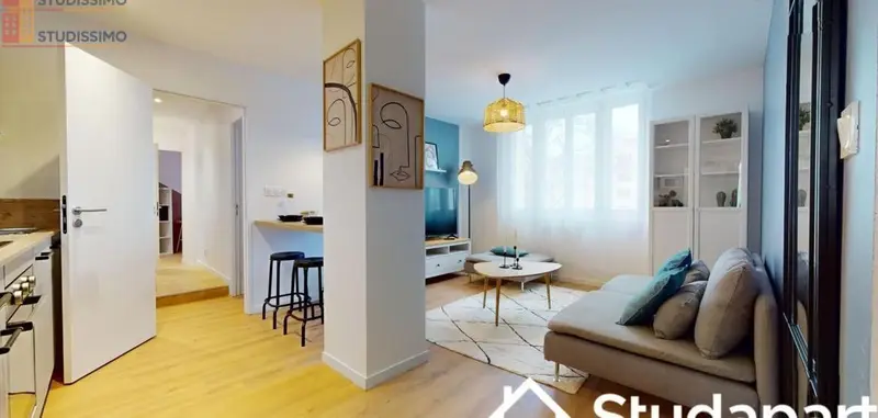Studio meublé 12m² Villeurbanne - Lumineux, DPE A - Photo 1