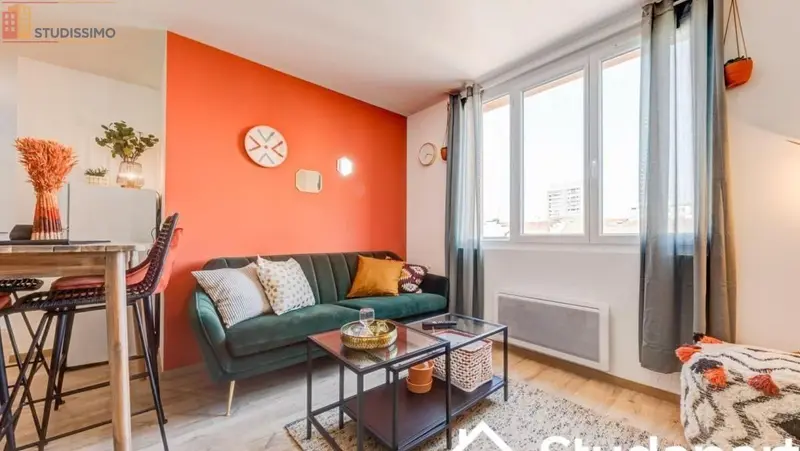 Studio meublé 10m² Villeurbanne - Lumineux, DPE A - Photo 1