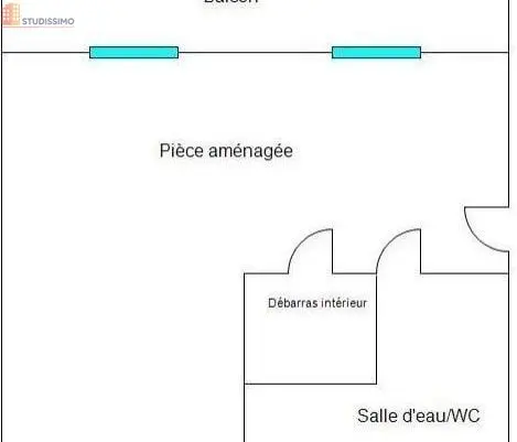 Studio 23m² Souillac - 1er étage, DPE E - Photo 1