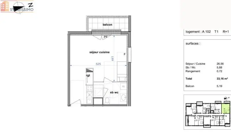 Studio 33m² Maromme - Lumineux, 1er étage - Photo 4
