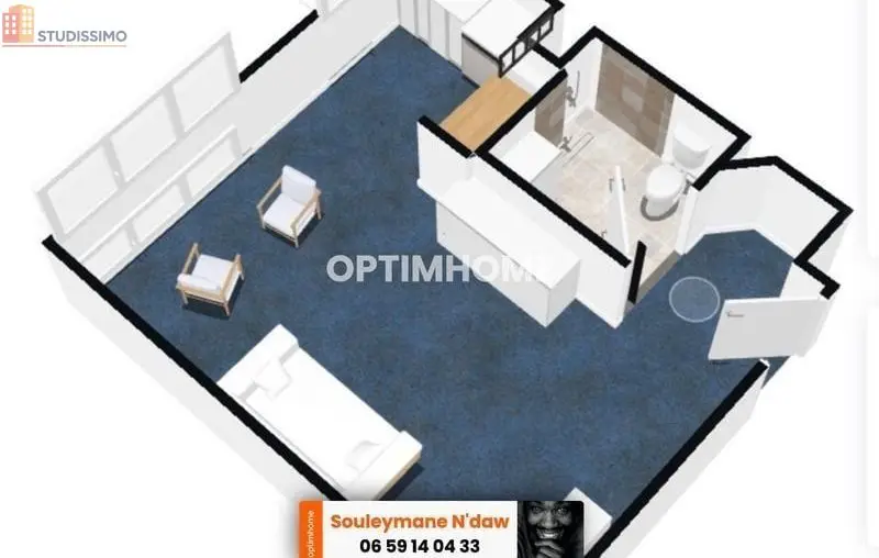 Studio 28m² Cholet - Étage élevé, DPE D - Photo 2