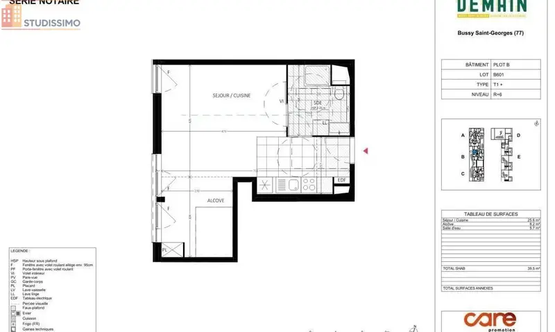 Studio 39m² Bussy-Saint-Georges - Lumineux - Photo 4