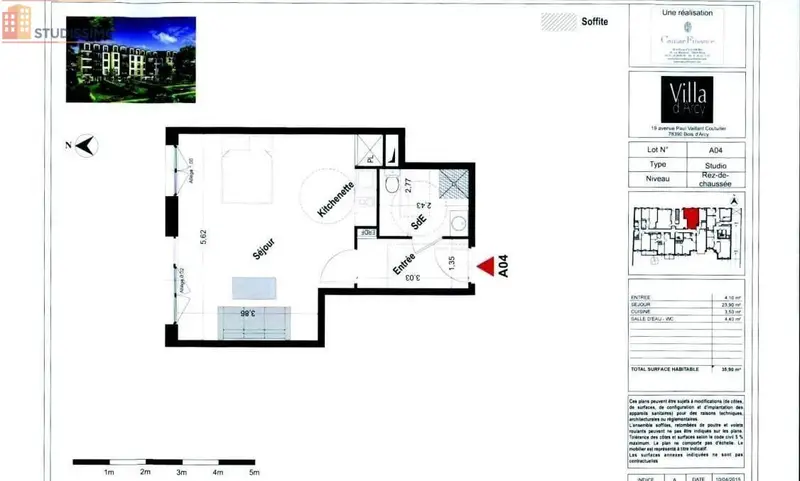 Studio 35m² Bois-d'Arcy - - Photo 1