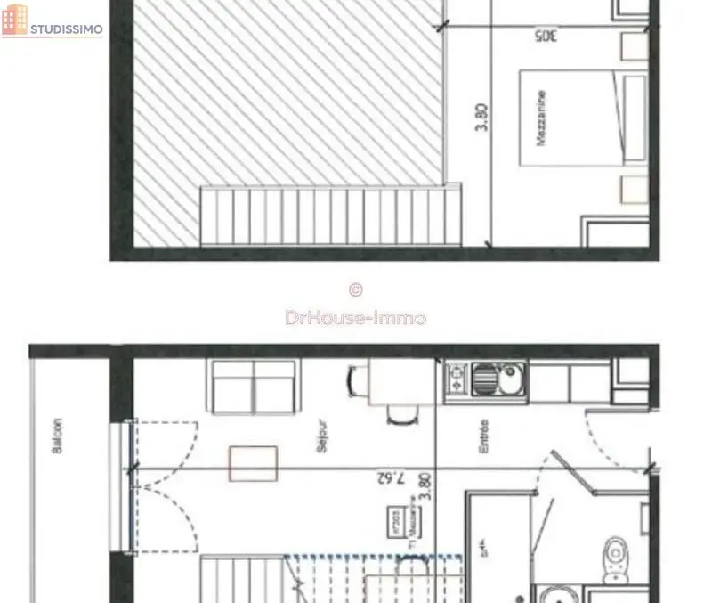 Studio 35m² Saint-Avé - Étage élevé, DPE C - Photo 3