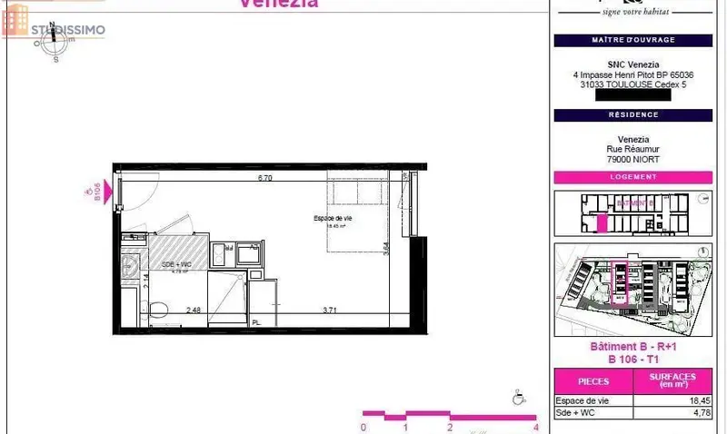Studio meublé 23m² Niort - Meublé, DPE B - Photo 10