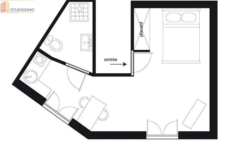 Studio meublé 23m² Niort centre - Meublé, lumineux - Photo 1